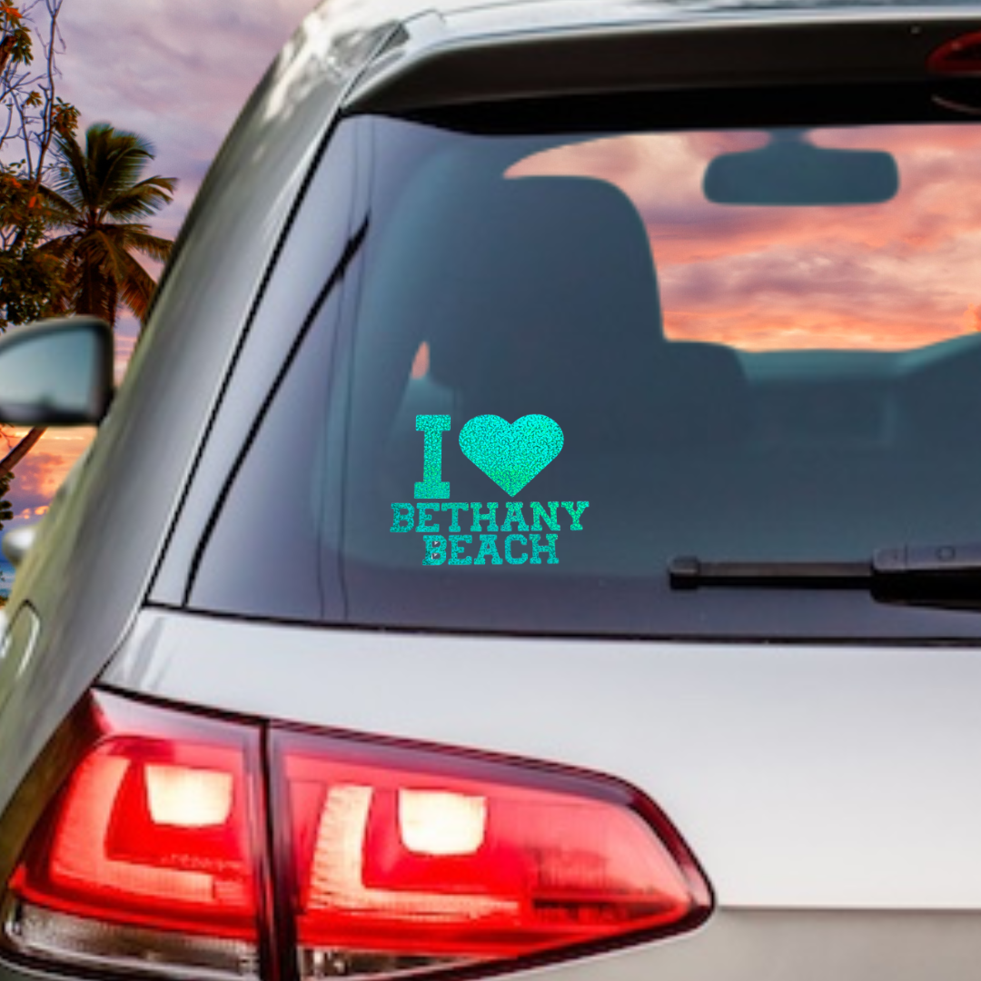 I Love Bethany Beach Vinyl Decal - 6 Colors Available