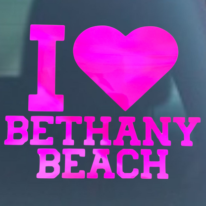 I Love Bethany Beach Vinyl Decal - 6 Colors Available