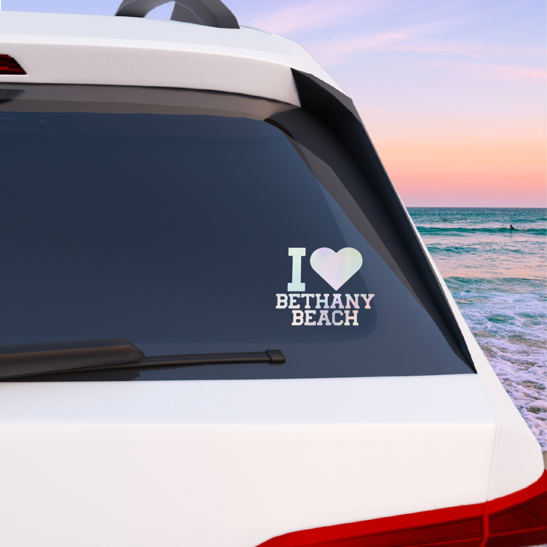 I Love Bethany Beach Vinyl Decal - 6 Colors Available