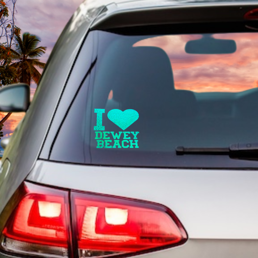 I Love Dewey Beach Vinyl Decal - 6 Colors Available