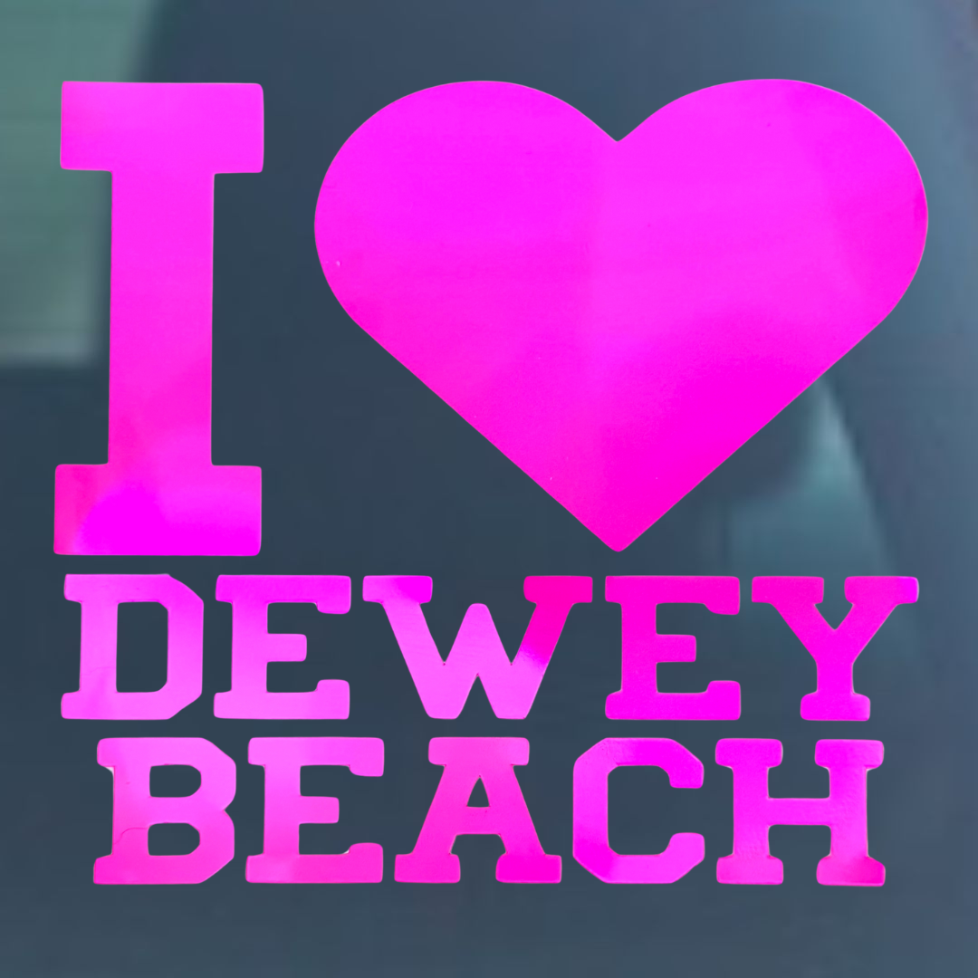 I Love Dewey Beach Vinyl Decal - 6 Colors Available