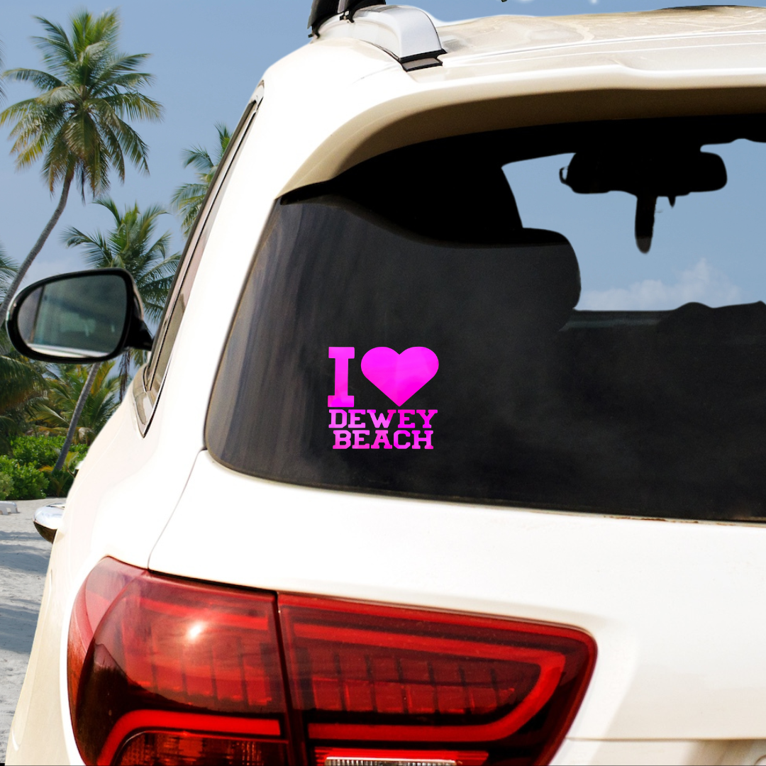 I Love Dewey Beach Vinyl Decal - 6 Colors Available