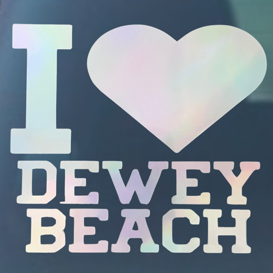 I Love Dewey Beach Vinyl Decal - 6 Colors Available