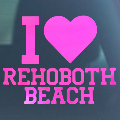 I Love Rehoboth Beach Vinyl Decal - 6 Colors Available