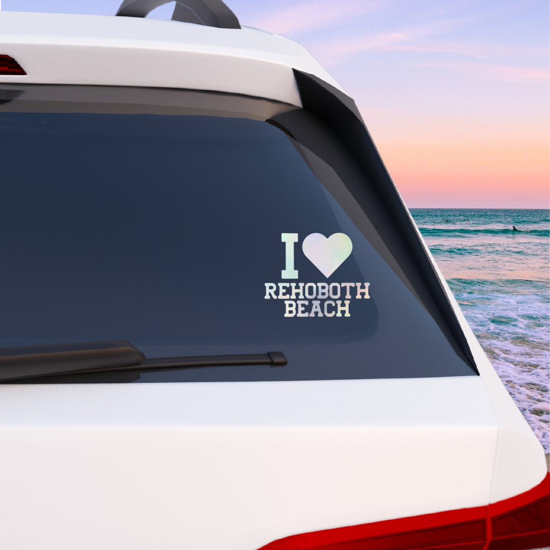 I Love Rehoboth Beach Vinyl Decal - 6 Colors Available