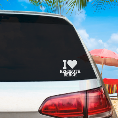 I Love Rehoboth Beach Vinyl Decal - 6 Colors Available