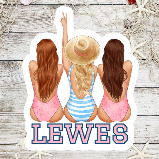 Lewes Delaware Girlies Die Cut Sticker