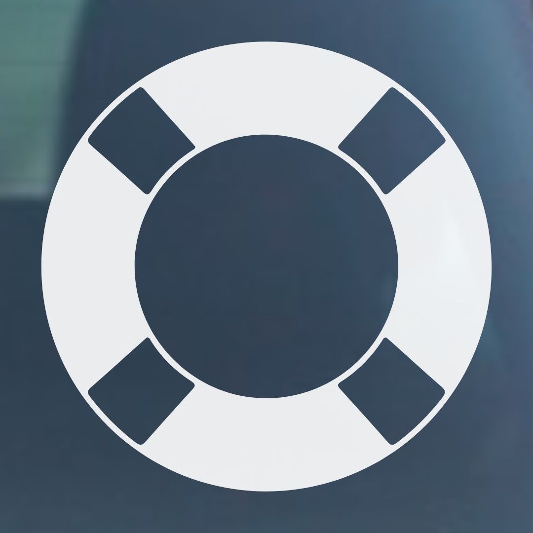 Life Ring Preserver Vinyl Decal - 6 Colors Available