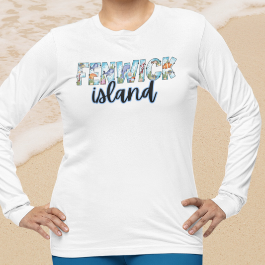 Fenwick Island Delaware Ocean Fonts Unisex Long Sleeve T-Shirt