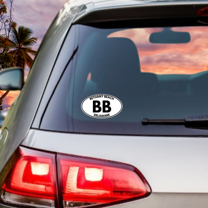 Bethany Beach Delaware BB Oval Vinyl Decal