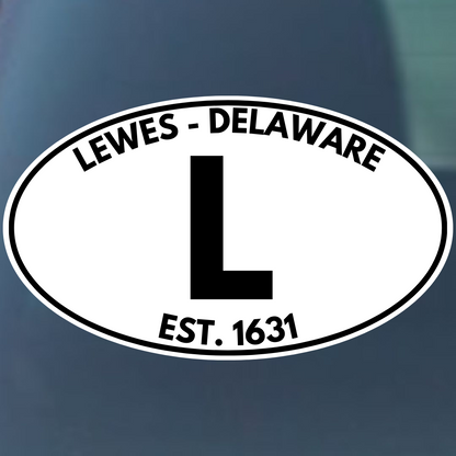 Lewes Delaware Est. 1631 Oval Vinyl Decal