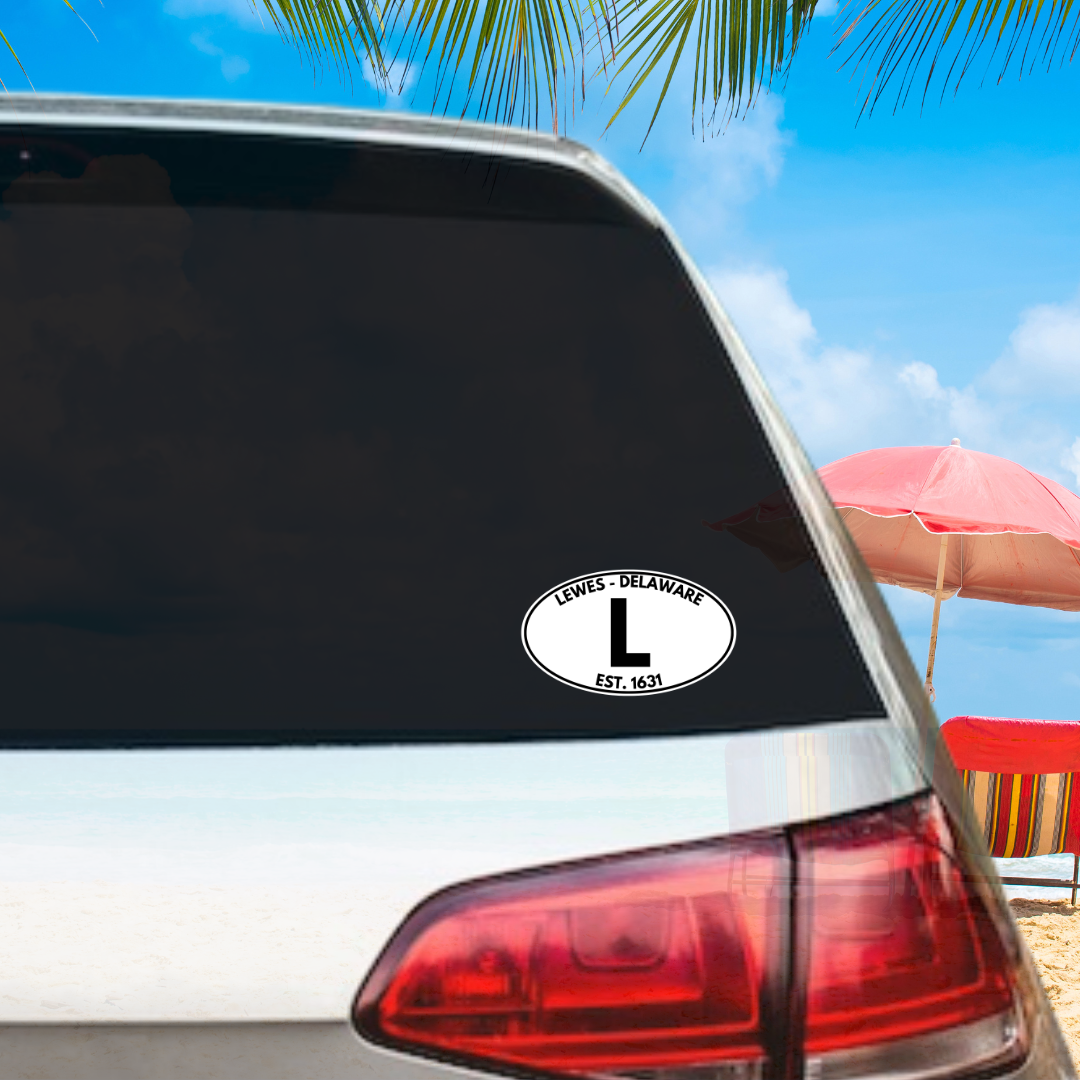 Lewes Delaware Est. 1631 Oval Vinyl Decal