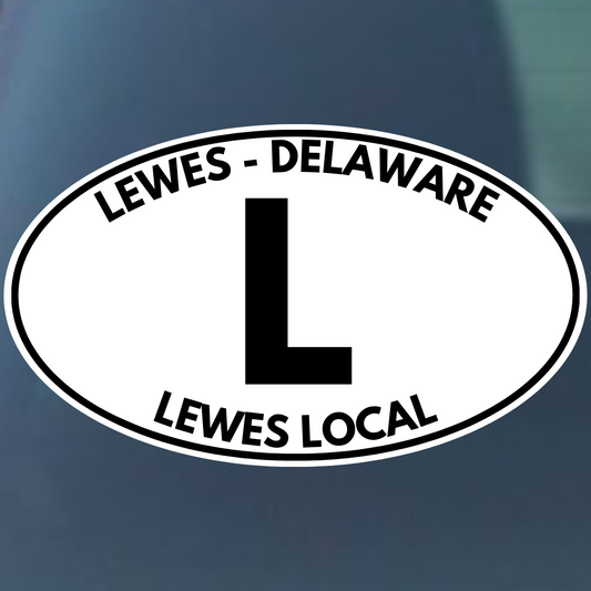 Lewes Delaware Local Oval Vinyl Decal