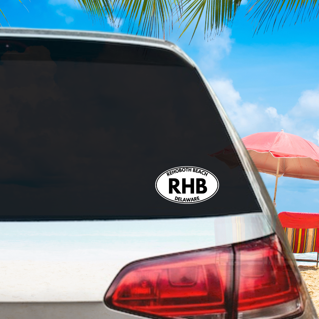 Rehoboth Beach Delaware RHB Oval Vinyl Decal