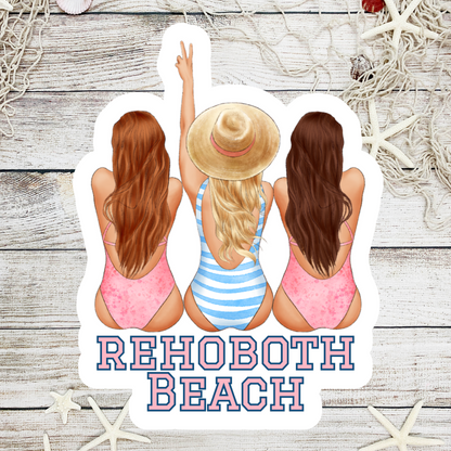 Rehoboth Beach Delaware Girlies Die Cut Sticker