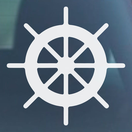 Ship's Wheel Vinyl Decal - 6 Colors Available