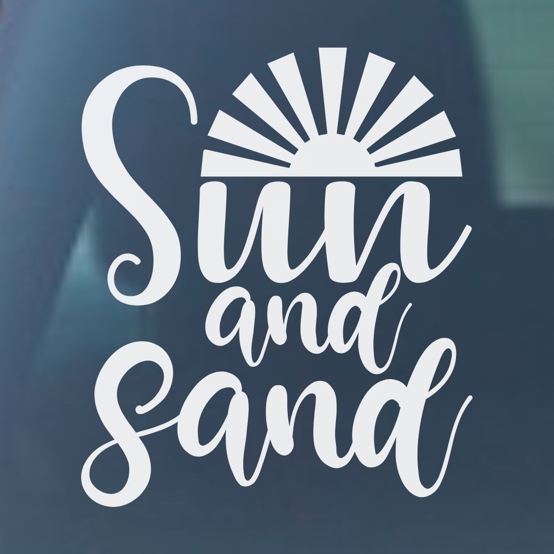 Sun and Sand Vinyl Decal - 6 Colors Available