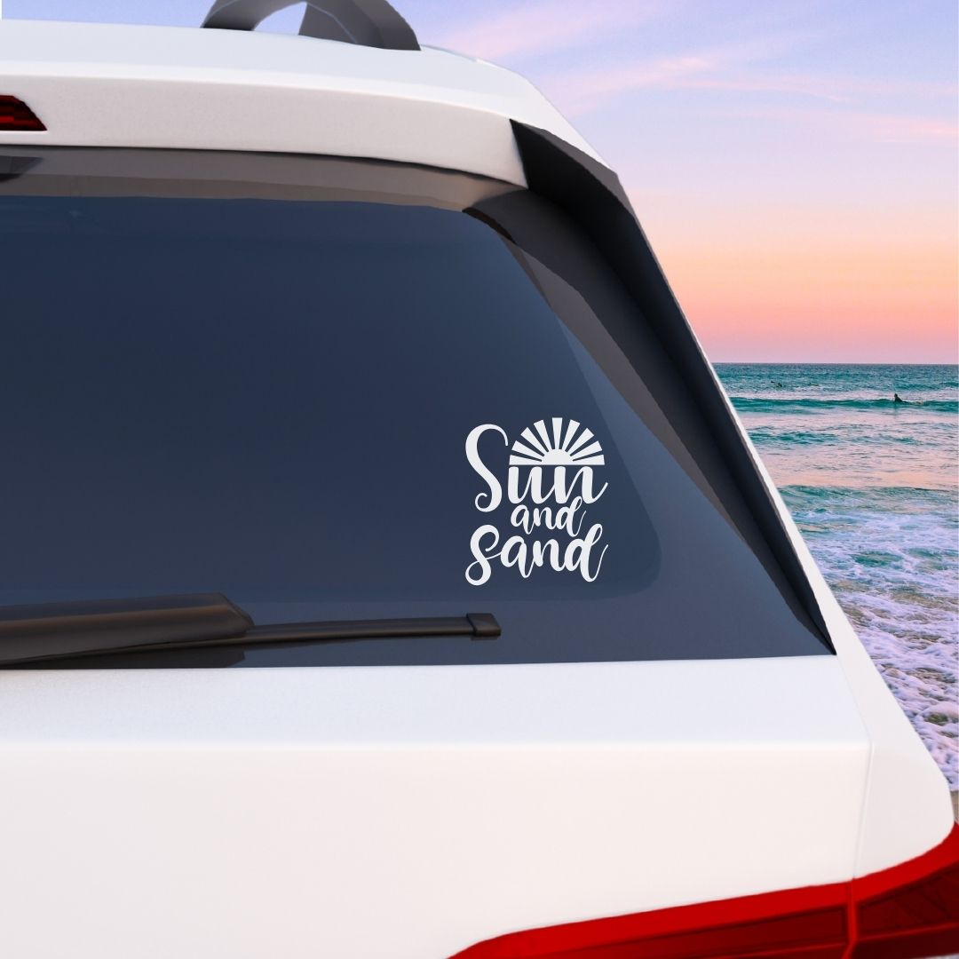 Sun and Sand Vinyl Decal - 6 Colors Available