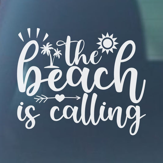 The Beach is Calling Vinyl Decal - 6 Colors Available