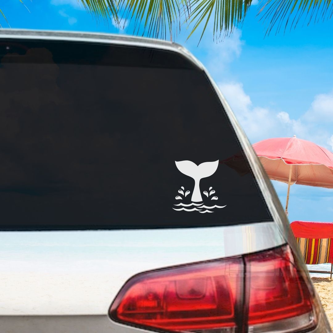 Whale's Tail Splash Vinyl Decal - 6 Colors Available