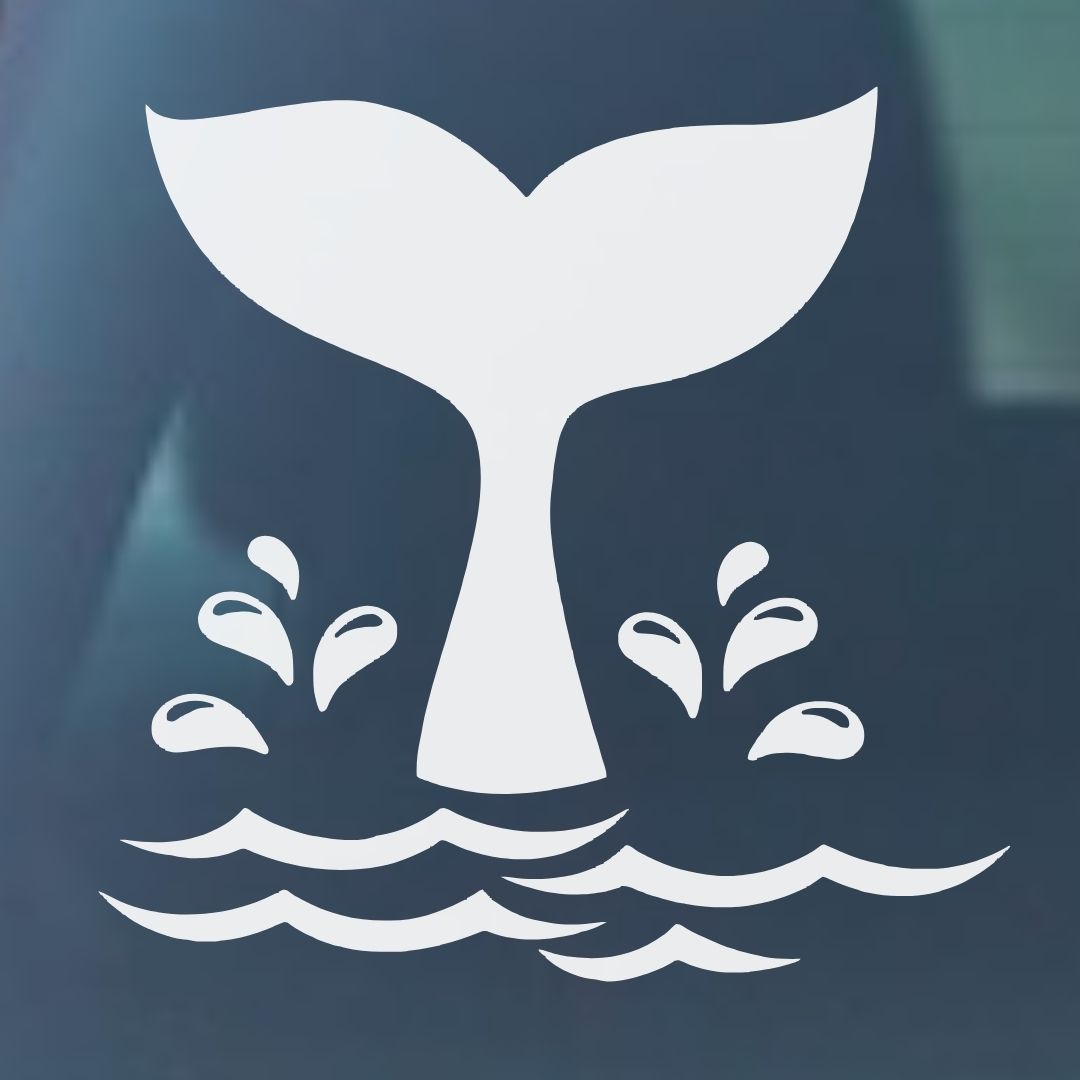 Whale's Tail Splash Vinyl Decal - 6 Colors Available