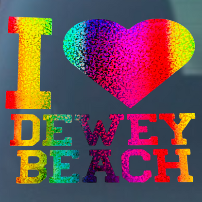 I Love Dewey Beach Vinyl Decal - 6 Colors Available