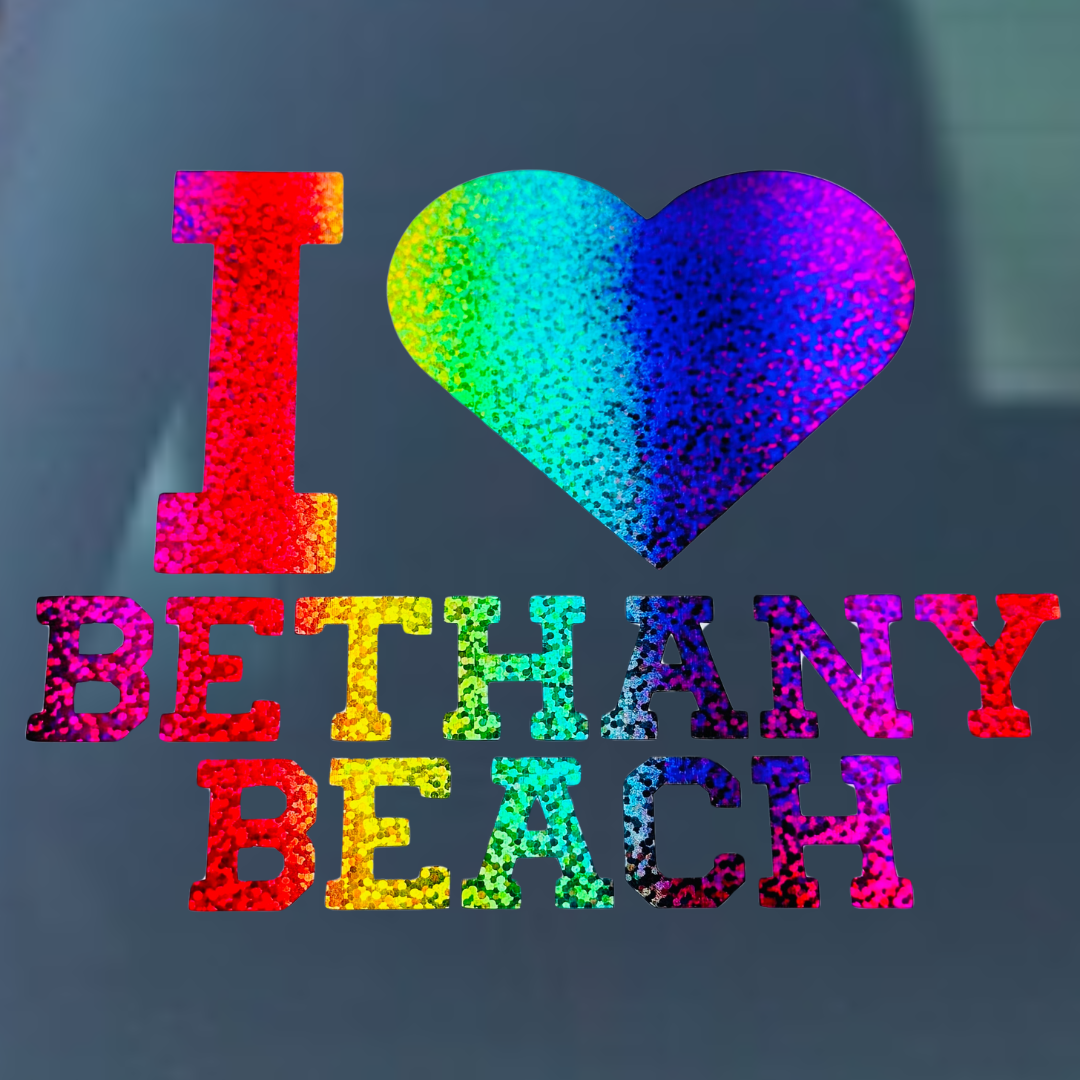 I Love Bethany Beach Vinyl Decal - 6 Colors Available