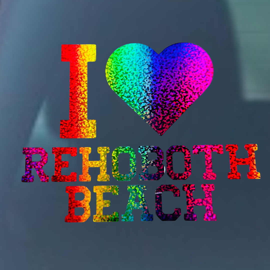 I Love Rehoboth Beach Vinyl Decal - 6 Colors Available