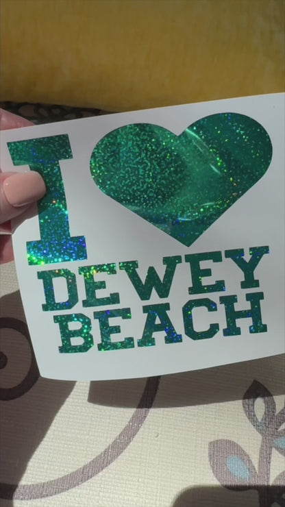 I Love Dewey Beach Vinyl Decal - 6 Colors Available