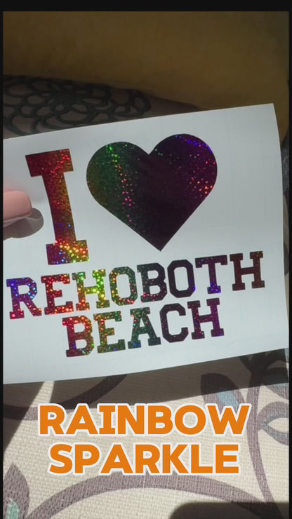 I Love Rehoboth Beach Vinyl Decal - 6 Colors Available