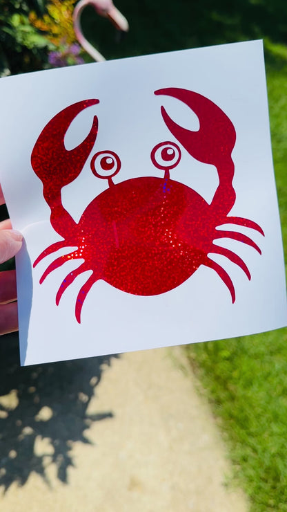 Crab Vinyl Decal - 6 Colors Available