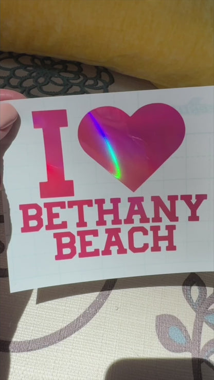 I Love Bethany Beach Vinyl Decal - 6 Colors Available